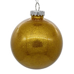 Vickerman N211030 4" Clear Ball Christmas Ornament With Antique Gold Glitter Interior 6 Pieces Per Bag