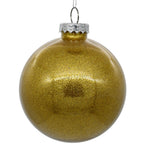 Vickerman N211237 4.75" Clear Ball Christmas Ornament With Honey Gold Glitter Interior 4 Pieces Per Bag