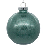 Vickerman N211040 4" Clear Ball Christmas Ornament With Frosty Mint Glitter Interior 6 Pieces Per Bag
