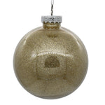 Vickerman N210843 3" Clear Ball Christmas Ornament With Oat Glitter Interior 12 Pieces Per Bag