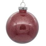 Vickerman N211045 4" Clear Ball Christmas Ornament With Mauve Glitter Interior 6 Pieces Per Bag