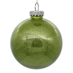 Vickerman N211054 4" Clear Ball Christmas Ornament With Celadon Glitter Interior 6 Pieces Per Bag