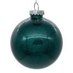 Vickerman N210862 3" Clear Ball Christmas Ornament With Sea Blue Glitter Interior 12 Pieces Per Bag