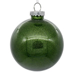 Vickerman N211064 4" Clear Ball Christmas Ornament With Moss Green Glitter Interior 6 Pieces Per Bag