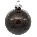 Vickerman N211275 4.75" Clear Ball Christmas Ornament With Chocolate Glitter Interior 4 Pieces Per Bag