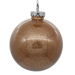 Vickerman N211580 6" Clear Ball Christmas Ornament With Cafe Latte Glitter Interior 4 Pieces Per Bag