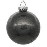 Vickerman N211087 4" Clear Ball Christmas Ornament With Pewter Glitter Interior 6 Pieces Per Bag