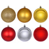Vickerman N220553 3" Gold Red And Silver Ornament Assortment 24 Per Box.