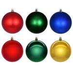Vickerman N220755 4" Red Green Gold And Blue Ornament Assortment 18 Per Box.