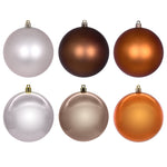 Vickerman N220359 3" Oat Mocha And Copper Ornament Assortment 12 Per Box.
