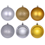 Vickerman N220760 4" Gold And Silver Ornament Assortment 18 Per Box.