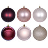 Vickerman N220162 2.4" Rose Gold Burgundy And Oat Ornament Assortment 18 Per Box.