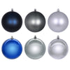 Vickerman N220764 4" Midnight Blue And Pewter And Silver Ornament Assortment 18 Per Box.
