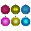 Vickerman N220766 4" Fuchsia Lime And Turquoise Ornament Assortment 18 Per Box.