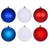 Vickerman N220768 4" Red White And Blue Ornament Assortment 18 Per Box.