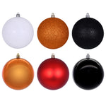 Vickerman N220370 3" Orange Black And White Ornament Assortment 12 Per Box.