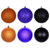 Vickerman N220771 4" Purple Orange And Black Ornament Assortment 18 Per Box.