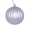 Vickerman N222207DMV 4" Silver Matte Lined Ball Ornament 6 Per Bag.