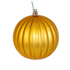 Vickerman N222208DMV 4" Gold Matte Lined Ball Ornament 6 Per Bag.