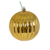 Vickerman N222208DSV 4" Gold Shiny Lined Ball Ornament 6 Per Bag.
