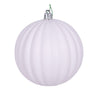 Vickerman N222211DMV 4" White Matte Lined Ball Ornament 6 Per Bag.