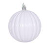 Vickerman N222211DSV 4" White Shiny Lined Ball Ornament 6 Per Bag.