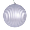 Vickerman N222407DMV 6" Silver Matte Lined Ball Ornament 4 Per Bag.