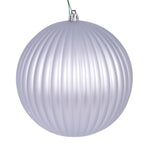 Vickerman N222407DMV 6" Silver Matte Lined Ball Ornament 4 Per Bag.