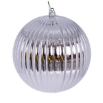 Vickerman N222407DSV 6" Silver Shiny Lined Ball Ornament 4 Per Bag.