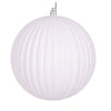 Vickerman N222411DMV 6" White Matte Lined Ball Ornament 4 Per Bag.