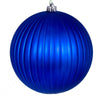 Vickerman N222502DMV 8" Blue Matte Lined Ball Ornament 1 Per Bag.