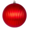 Vickerman N222503DMV 8" Red Matte Lined Ball Ornament 1 Per Bag.