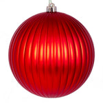 Vickerman N222503DMV 8" Red Matte Lined Ball Ornament 1 Per Bag.