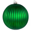 Vickerman N222504DMV 8" Green Matte Lined Ball Ornament 1 Per Bag.