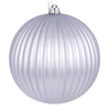 Vickerman N222507DMV 8" Silver Matte Lined Ball Ornament 1 Per Bag.