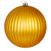 Vickerman N222508DMV 8" Gold Matte Lined Ball Ornament 1 Per Bag.