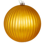 Vickerman N222508DMV 8" Gold Matte Lined Ball Ornament 1 Per Bag.