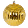 Vickerman N222508DSV 8" Gold Shiny Lined Ball Ornament 1 Per Bag.