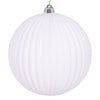 Vickerman N222511DMV 8" White Matte Lined Ball Ornament 1 Per Bag.