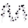 Vickerman N222791 10' White And Black Assorted Finish Branch Ball Ornament Garland.
