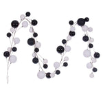 Vickerman N222791 10' White And Black Assorted Finish Branch Ball Ornament Garland.