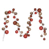 Vickerman N222792 10' Champagne Assorted Finish Branch Ball Ornament Garland.