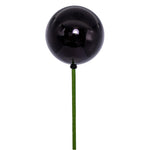 Vickerman N222917SV 3" X 18" Black Shiny Ball Ornament Stick 12 Per Bag.