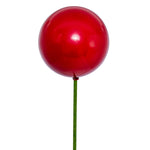 Vickerman N223103PV 4" X 18" Red Pearl Ball Ornament Stick 6 Per Bag.