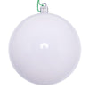 Vickerman N223111SV 4" X 18" White Shiny Ball Ornament Stick 6 Per Bag.