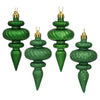 Vickerman N500004 4" Green 4-Finish Finial Ornament 8 Per Box