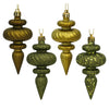 Vickerman N500014 4" Olive 4-Finish Finial Ornament 8 Per Box