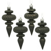 Vickerman N500017 4" Black 4-Finish Finial Ornament 8 Per Box