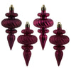 Vickerman N500021 4" Berry Red 4-Finish Finial Ornament 8 Per Box