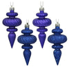 Vickerman N500022 4" Cobalt Blue 4-Finish Finial Ornament 8 Per Box